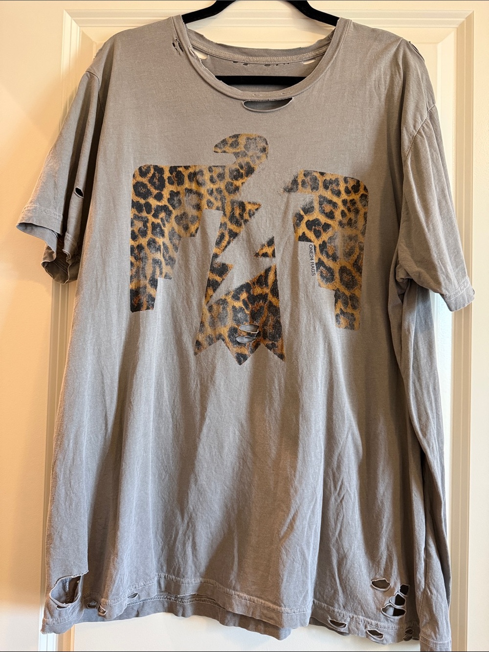 GrayWomen’s Firebird Graphic Tee with Leopard & Distressing